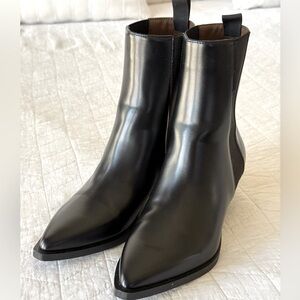 H&M BLACK POINTED TOE BOOTS SIZE 8
